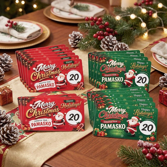 Christmas scratch-off cards for personalised party surprises
