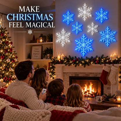 ❄️ LED Snowflake Wall Lights | 3D Christmas Snowflake Décor | 12, 24 & 36 Snowflake Sets | Blue & White Glow + Remote Control ✨