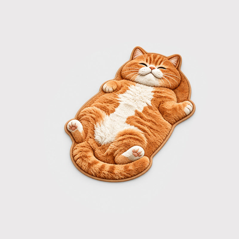 🐱Chubby tabby cat-shaped rug 🤎
