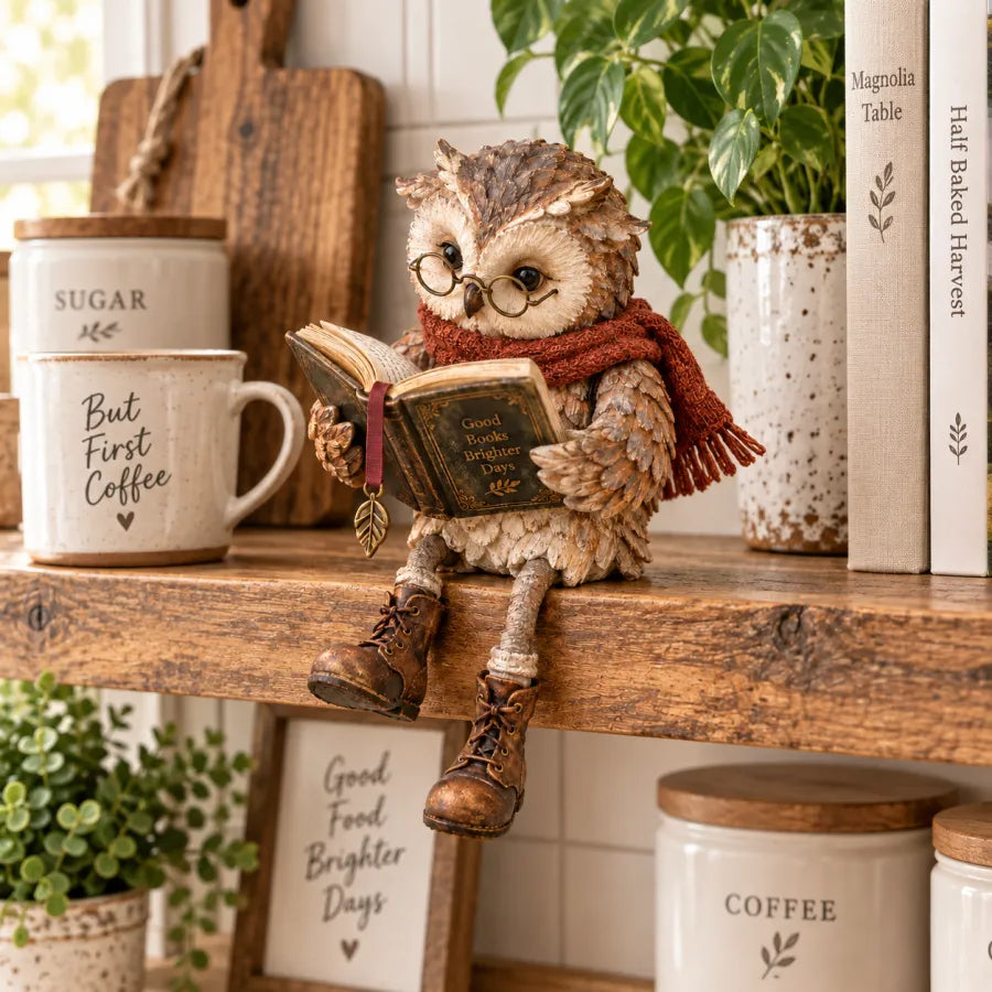 Decorative owl figurine lifestyle view