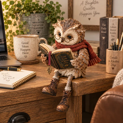 Owl figurine decorative shelf accent