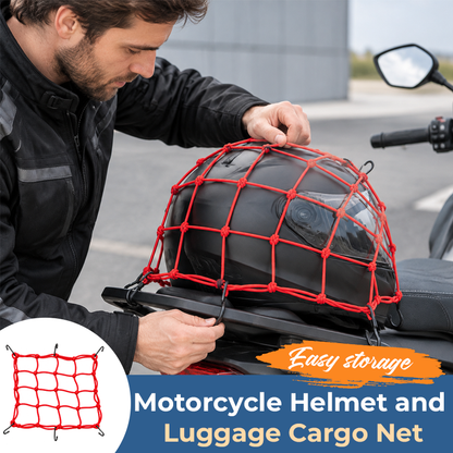 Motorcycle Helmet and Luggage Cargo Net