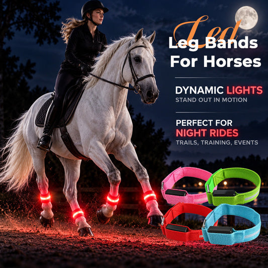 LED Horse Leg Bands | High-Visibility Light-Up Bands for Night Riding