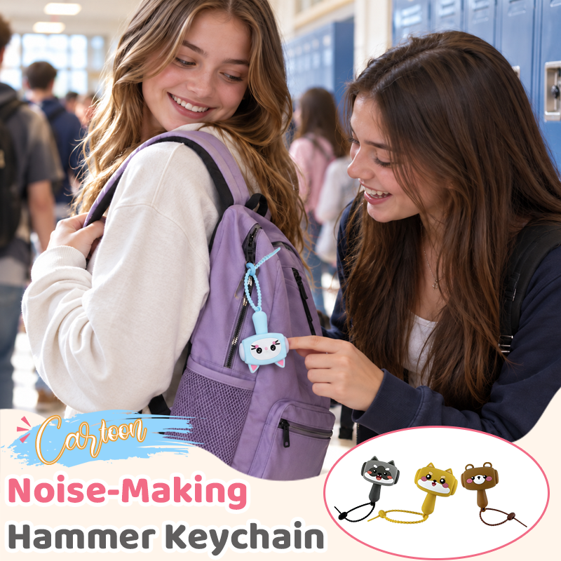 Cartoon Noise-Making Hammer Keychain