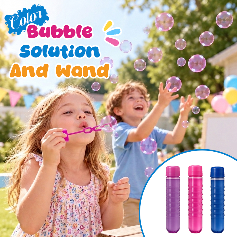 Color Bubble Solution and Wand