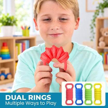 Dual-Ring Textured Stretch Fidget Toy