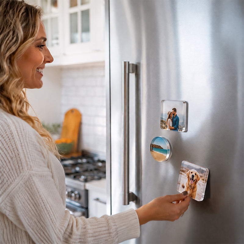 Personalised DIY fridge magnets from drawings and photos