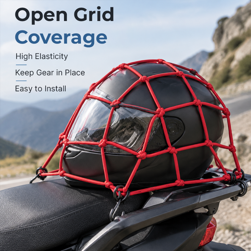 Motorcycle Helmet and Luggage Cargo Net
