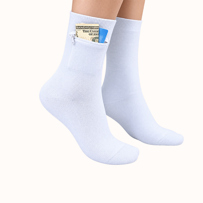 Travel Socks with Hidden Zip Pocket
