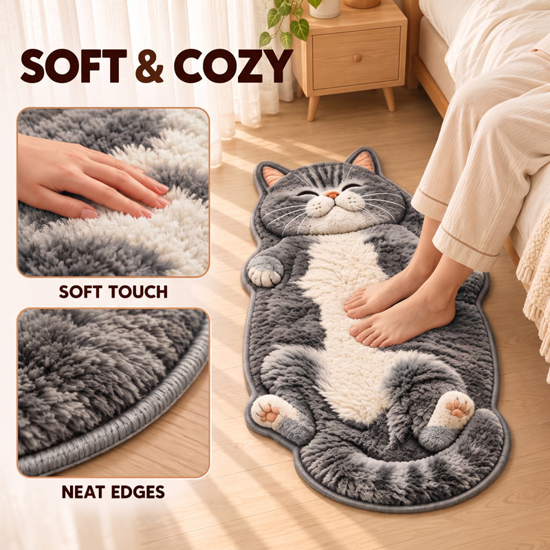 🐱Chubby tabby cat-shaped rug 🤎