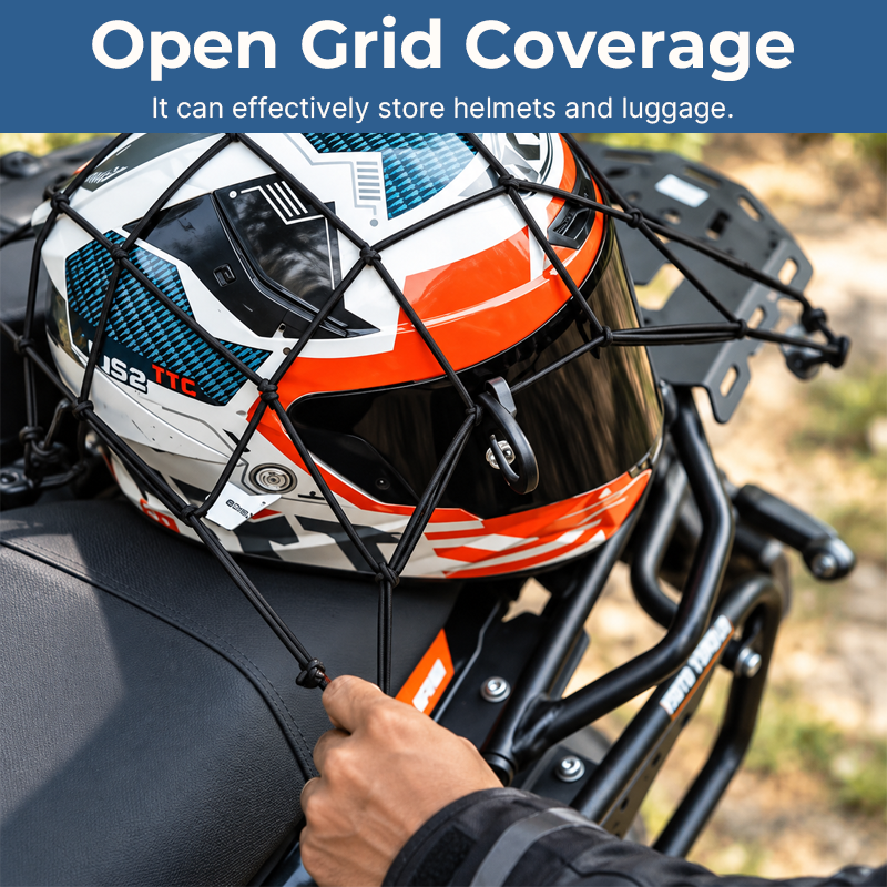 Motorcycle Helmet and Luggage Cargo Net
