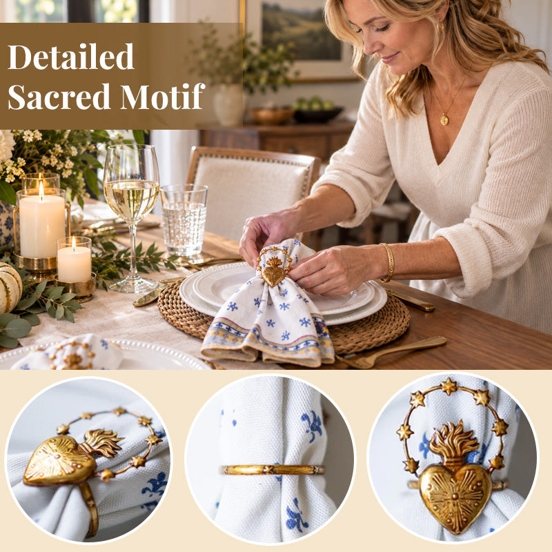 Religious napkin ring place-setting detail