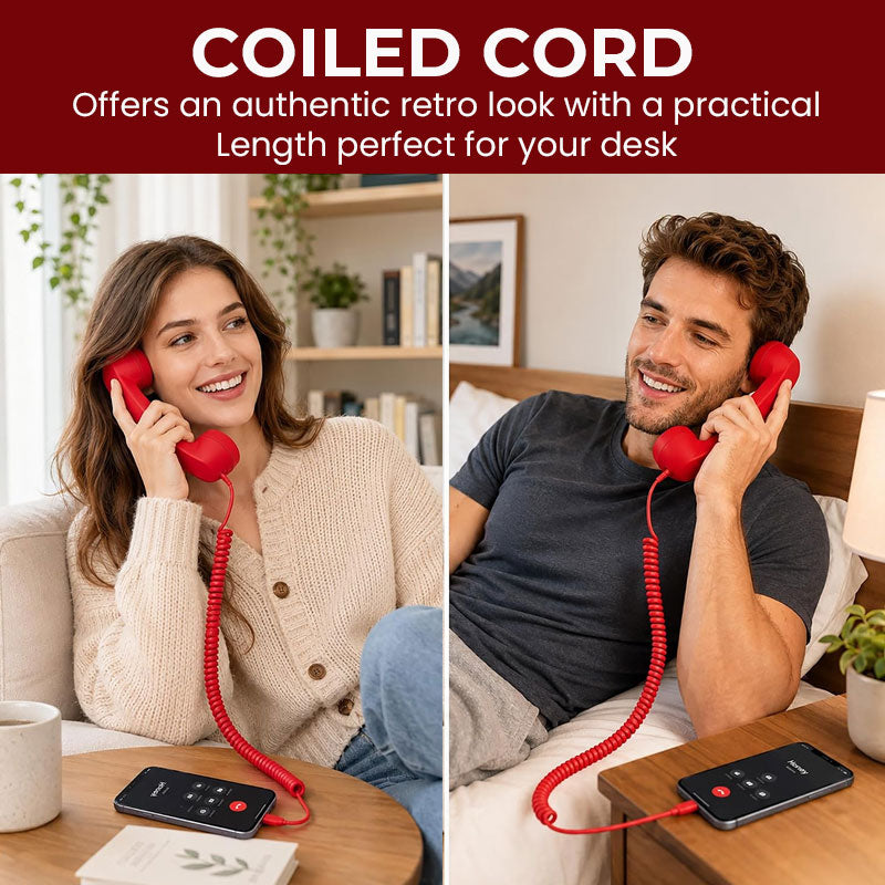 Retro telephone handset used with a USB-C phone