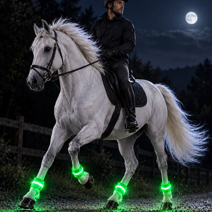 LED Horse Leg Bands | High-Visibility Light-Up Bands for Night Riding