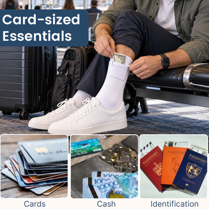 Travel Socks with Hidden Zip Pocket