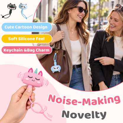 Cartoon Noise-Making Hammer Keychain