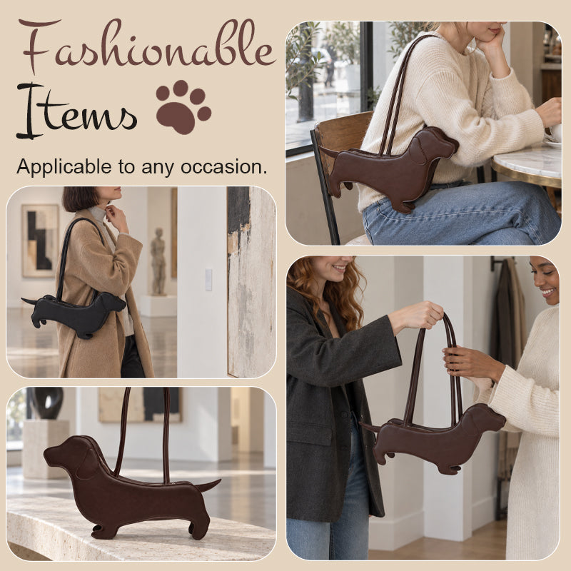 Playful Dachshund-Shaped Shoulder Bag