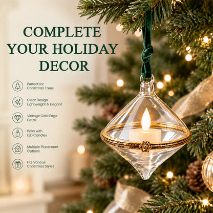 Vintage Candle Glow Christmas Ornaments