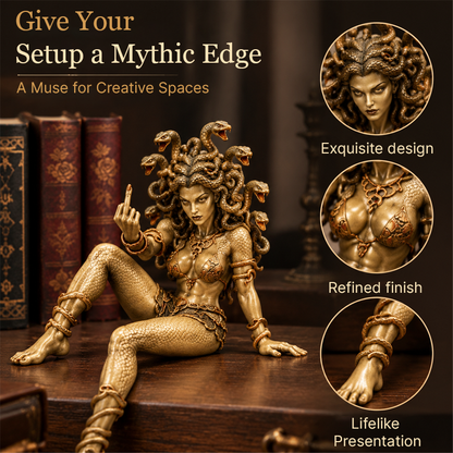 Medusa Goddess Snake Hair Statue, Greek Mythology Gothic Desk Ornament