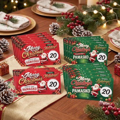 Christmas scratch-off cards for personalised party surprises