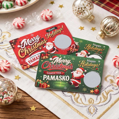 Christmas scratch cards with included scratch-off stickers