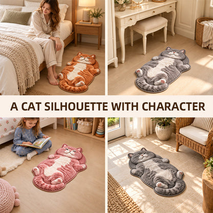 🐱Chubby tabby cat-shaped rug 🤎