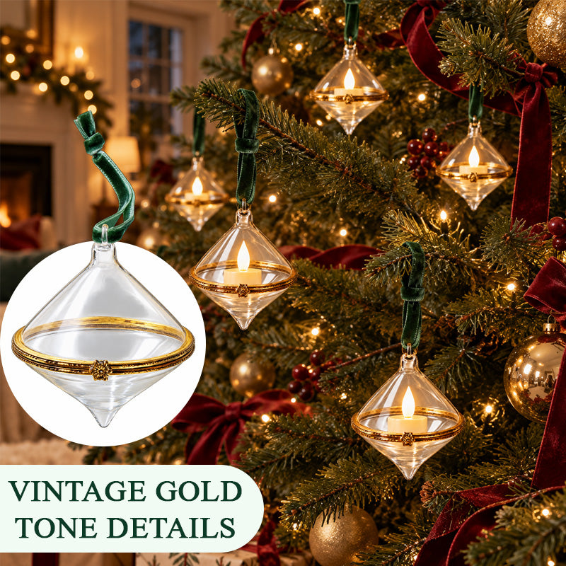 Vintage Candle Glow Christmas Ornaments