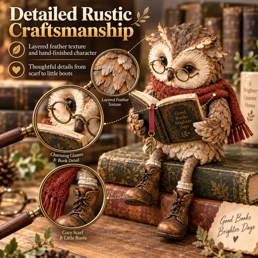 Detailed owl figurine close up