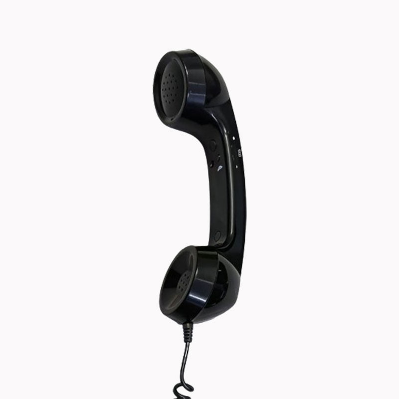 Hand holding retro USB-C telephone handset
