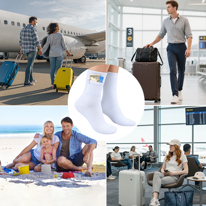 Travel Socks with Hidden Zip Pocket