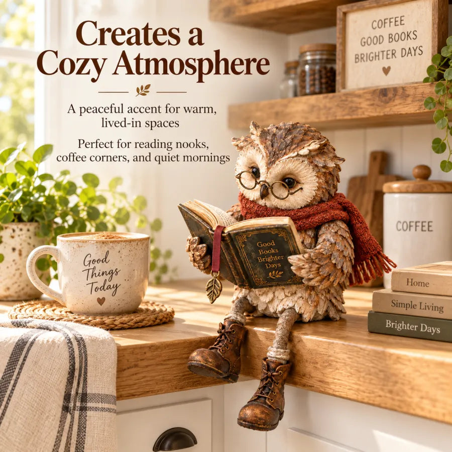 Characterful owl figurine for home decor