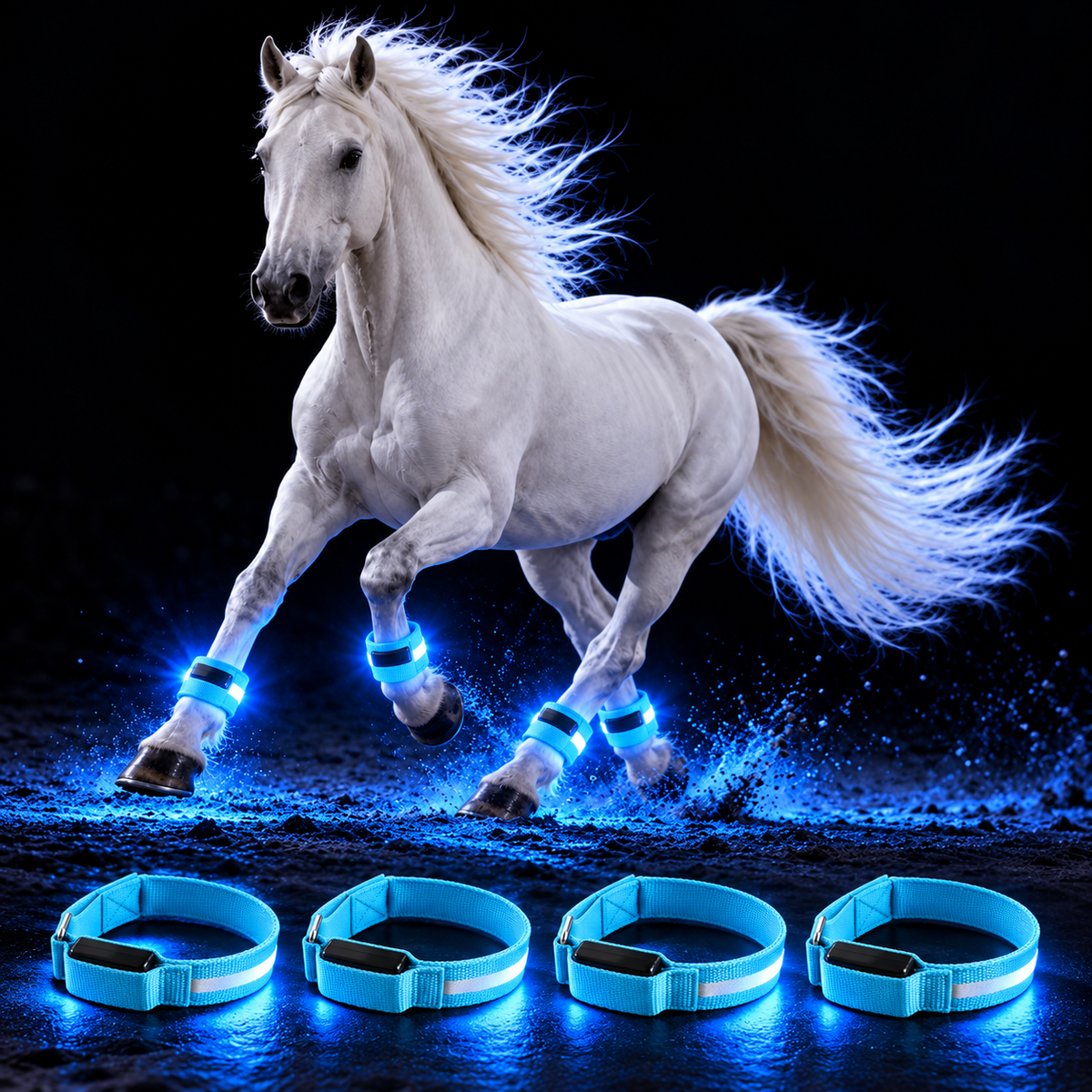 LED Horse Leg Bands | High-Visibility Light-Up Bands for Night Riding