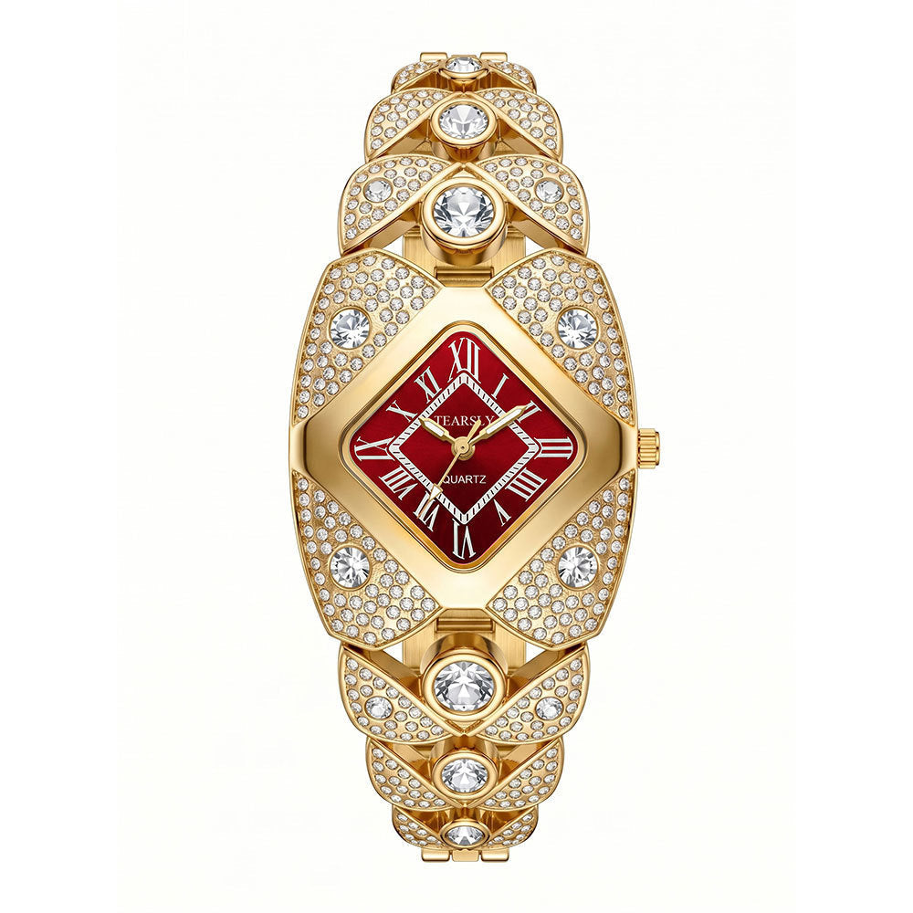 💎Women's Golden Crystal Elegant Quartz Bracelet Watch