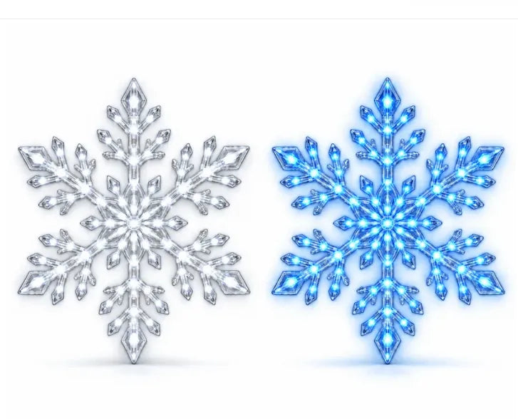 ❄️ LED Snowflake Wall Lights | 3D Christmas Snowflake Décor | 12, 24 & 36 Snowflake Sets | Blue & White Glow + Remote Control ✨