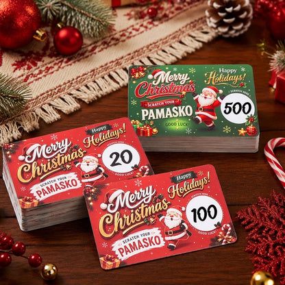 Festive scratch card prize and lucky draw ideas