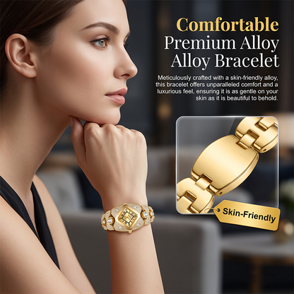 💎Women's Golden Crystal Elegant Quartz Bracelet Watch