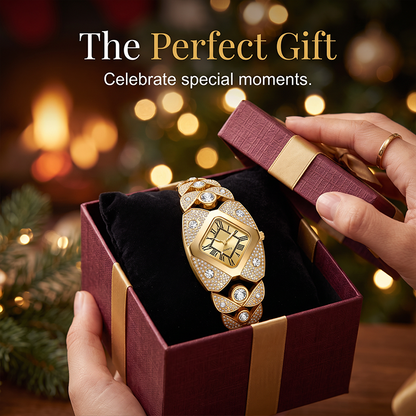 💎Women's Golden Crystal Elegant Quartz Bracelet Watch