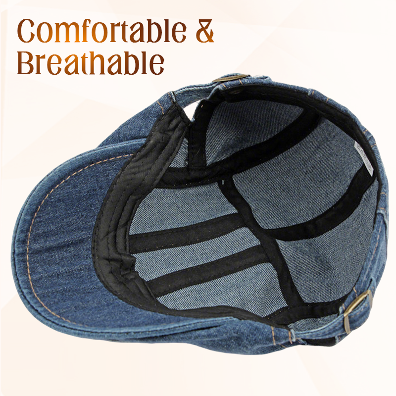 🧢 Unisex Denim Newsboy Cap | Vintage Classic Style, Adjustable Comfort Fit for Everyday Wear